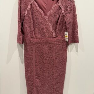 Thalia Sodi Lace Long Sleeve Dress in Mauve